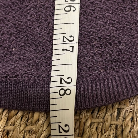 EUC EXPRESS Purple Loose Knit Top with Adjustable Side Rushing - Picture 7 of 8